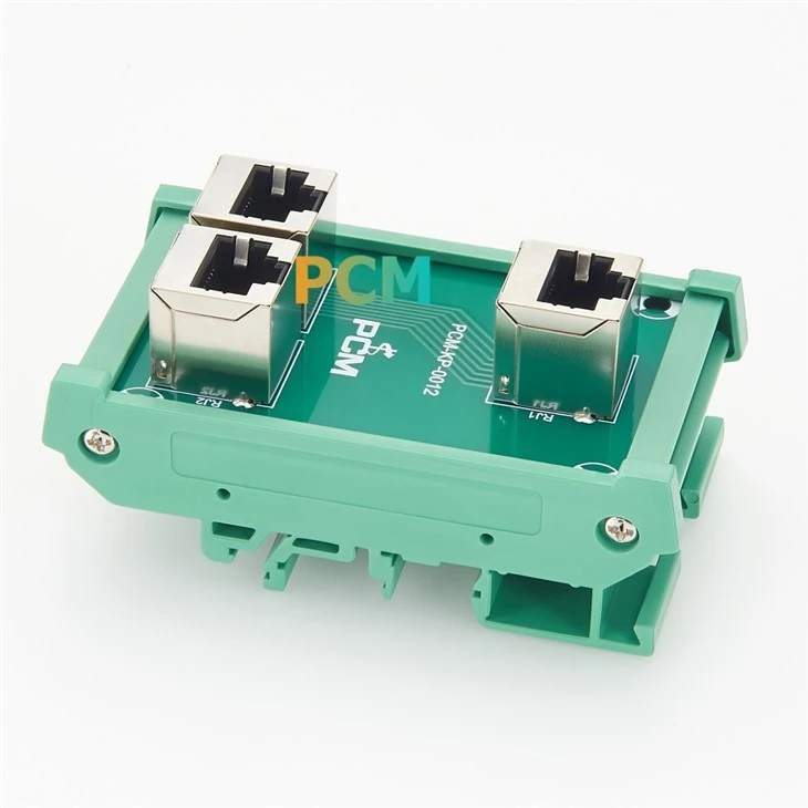 DIN Rail Mount RJ45 Breakout Board 3 Port best
