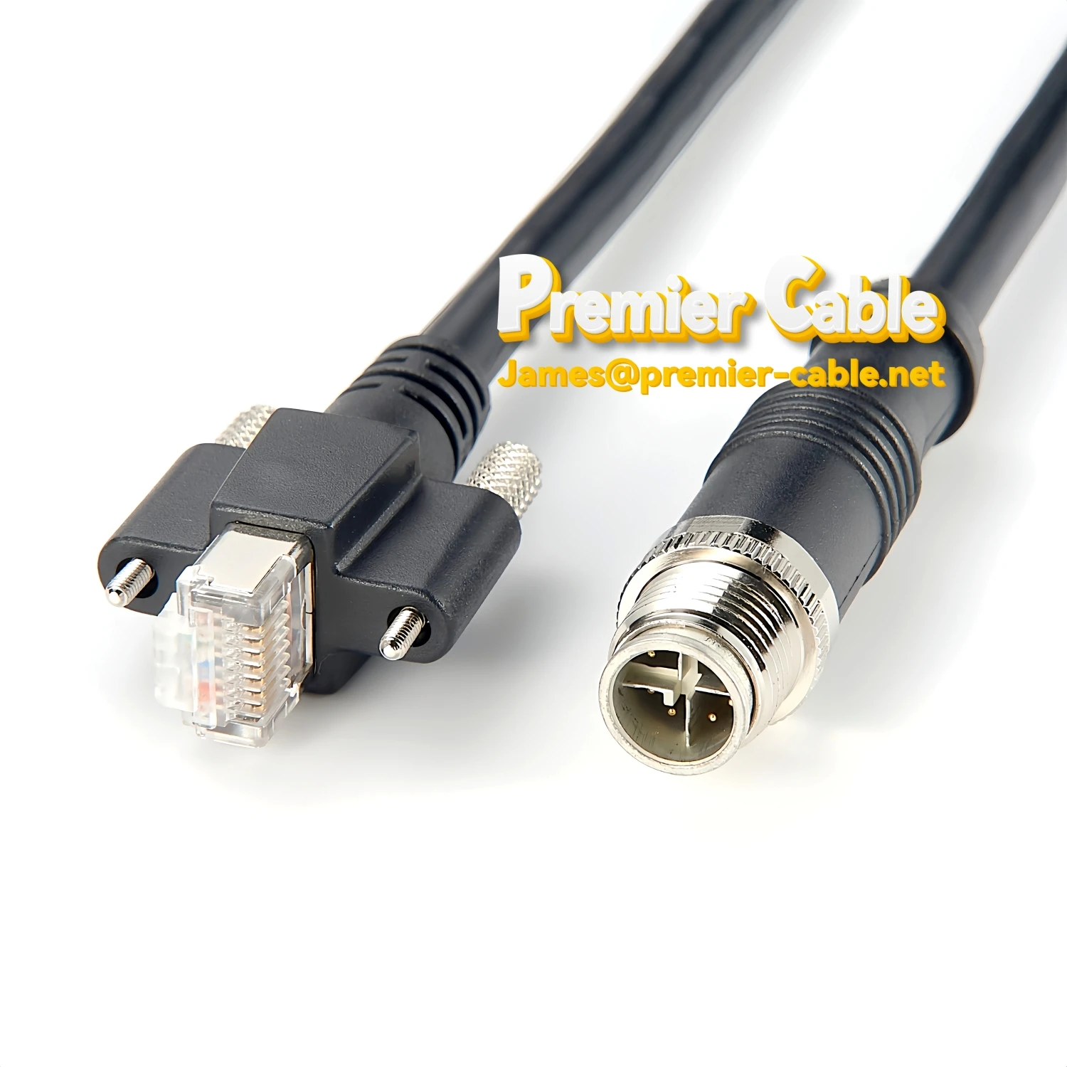 M12 X-Coded 8 Pin Male to RJ45 GigE vision High Flex Ethernet Cable For Machine Vision M12 X-Coded 8 Pin Male to RJ45 GigE vision High Flex Ethernet Cable For Machine Vision