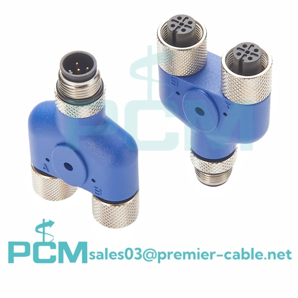 M12 Tee Y Connector Resistant Y Shape Oil Resistant Heat Resistant