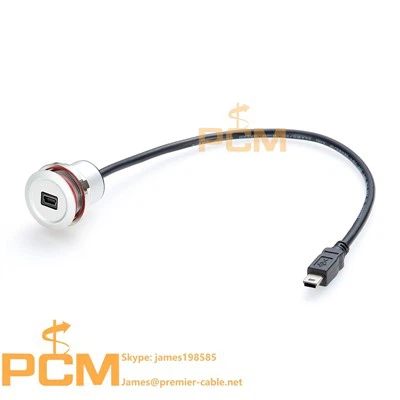Pyöreä USB Mini B -paneelin kiinnityskaapeli