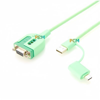 USB A: n tyypin C-RS232 Sarja DB9-uroskaapelisovitin